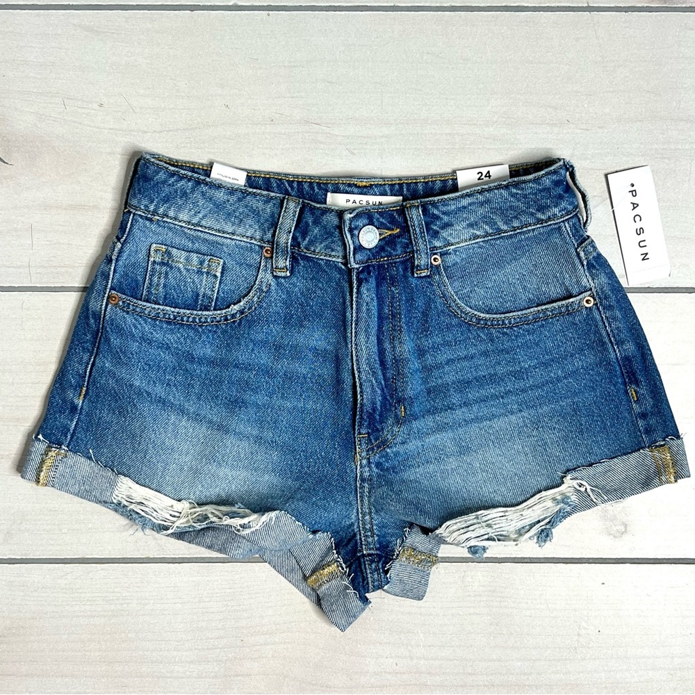 NWT Pavan Mom Short  Cuffed Jean Shorts 24 New
